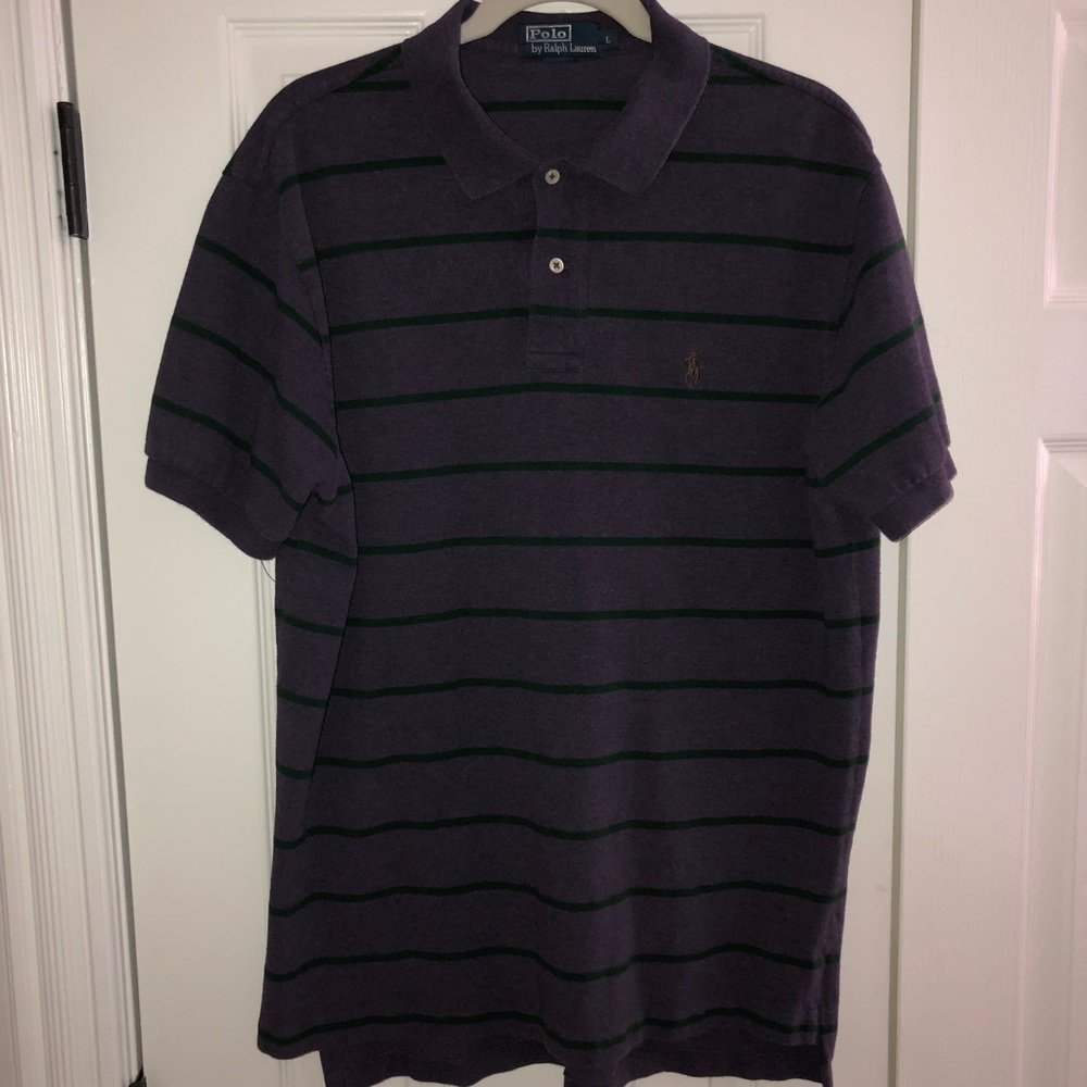 Polo Ralph Lauren Collared Purple and Green Stripe